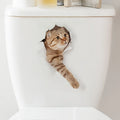 Cartoon Cat Toilet Sticker Bathroom Beauty Decoration Cover Qme MULTI