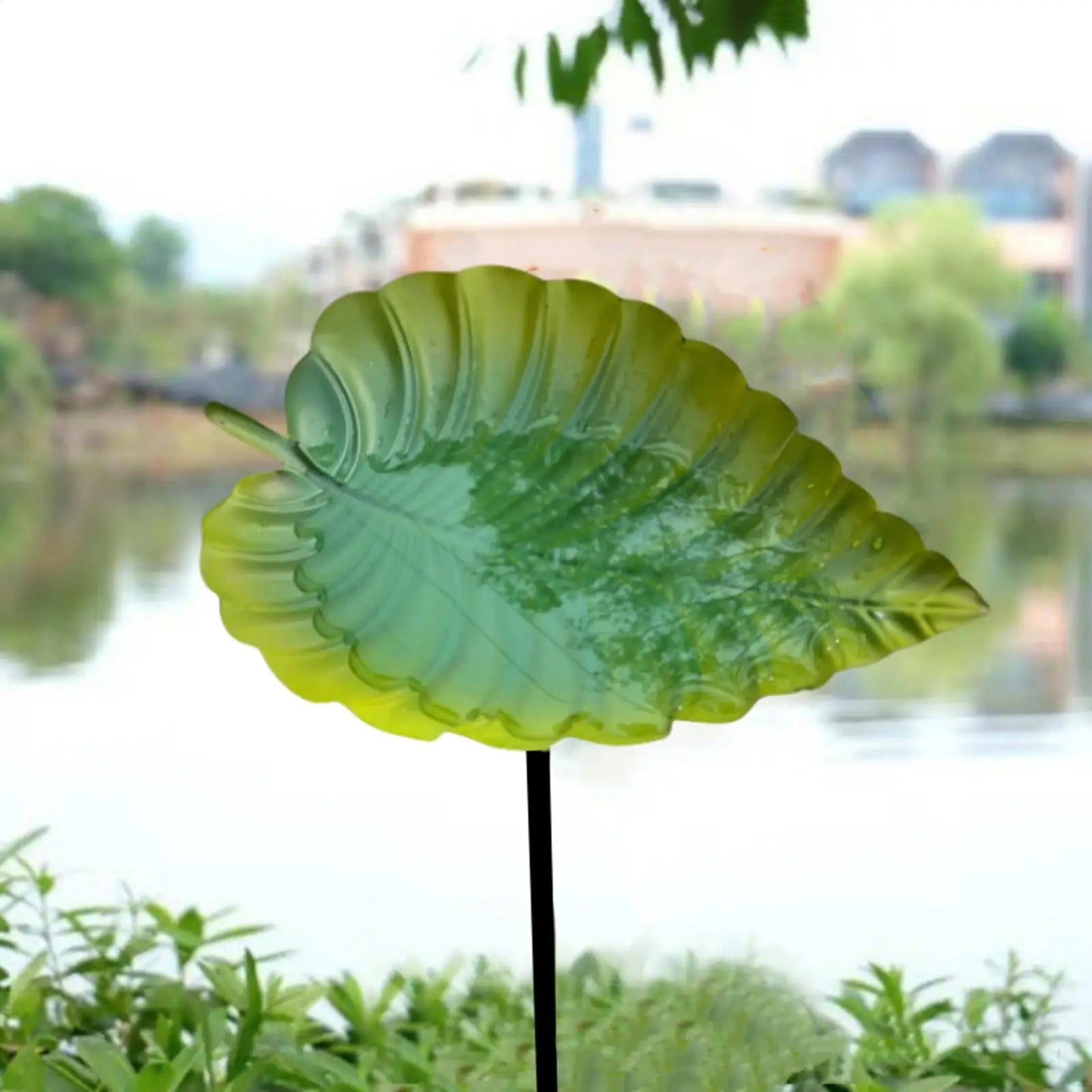Outdoor Bird Bath Leaf Hummingbird Feeder Dish Bird Feeder Waterer For Garden Balcony Patio Backyard Lawn Porch Deck Qme