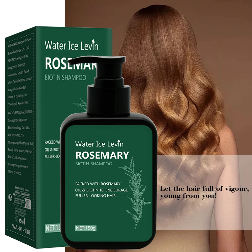 Rosemary Biotin Shampoo Hair Growth Deep Cleansing Scalp Care Oil Control Strengthening Hair Root Shampoo 150ml Qme