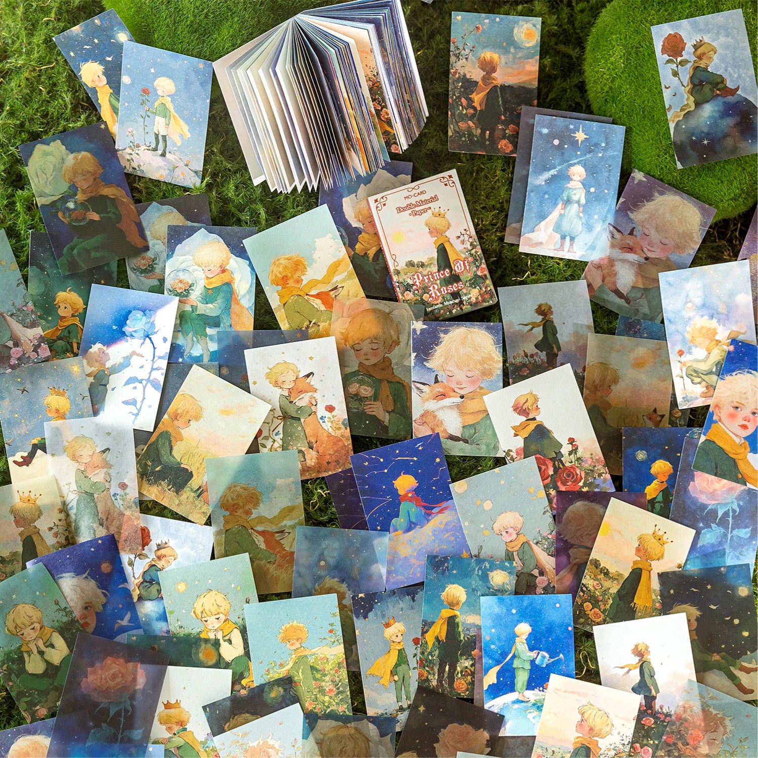 100Sheets Fantasy Museum Series Fresh Design Material Paper for DIY Scrapbooking Journal Decoration Creative Stationery Supplies Qme