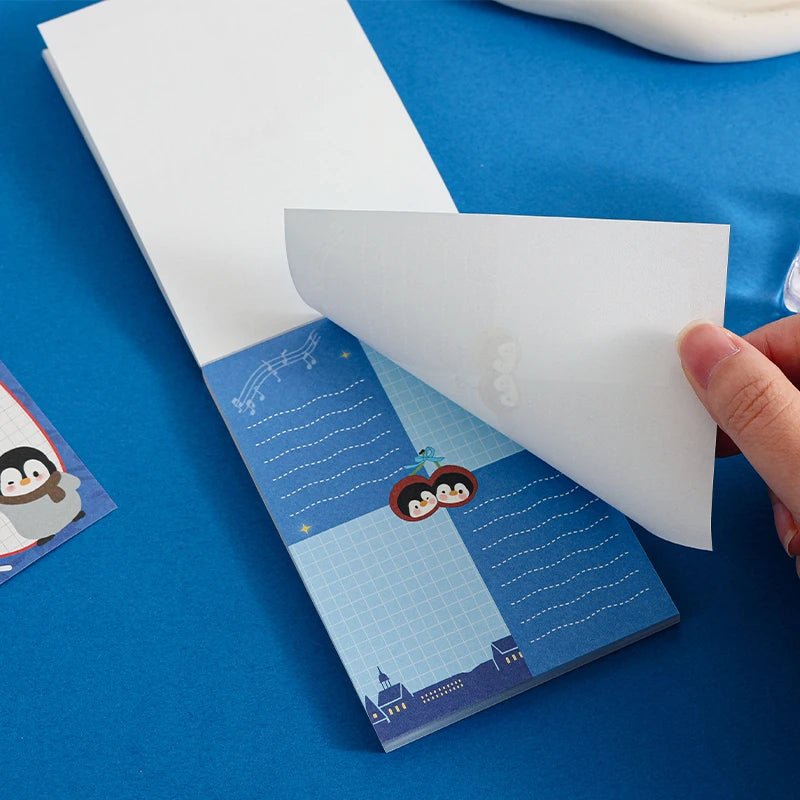 TIANZI 60/240 Pcs Penguin Theme Loose Leaf Decorative Paper Notes Memo Message To-Do List Office Stationery Supplies Qme