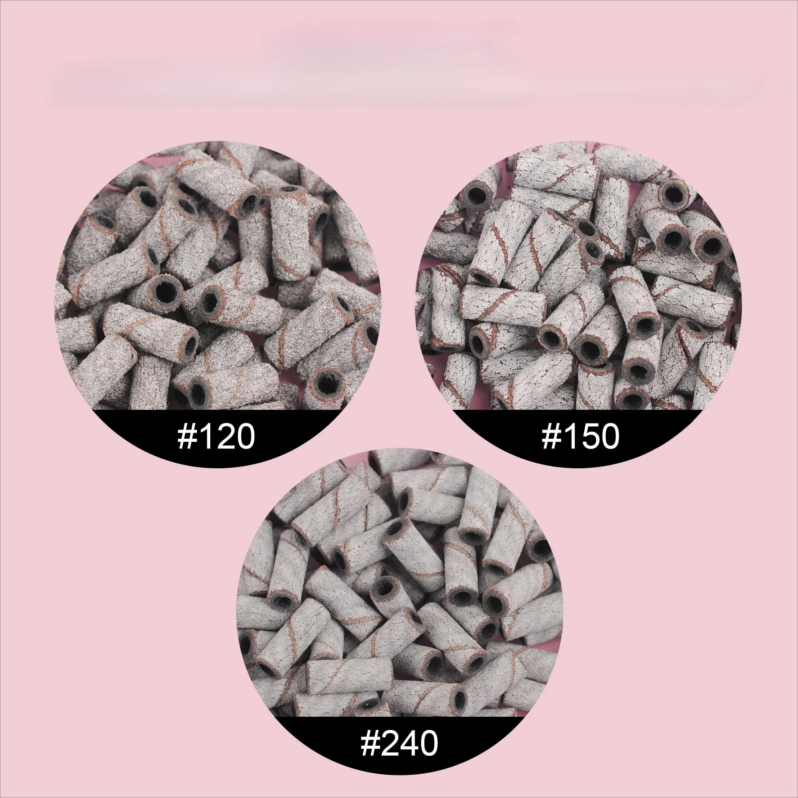 50/100Pcs 3mm Mini White Sanding Bands Stainless Steel Nail Drill Bits Mandrel Electric Manicure Accessories Tool Qme