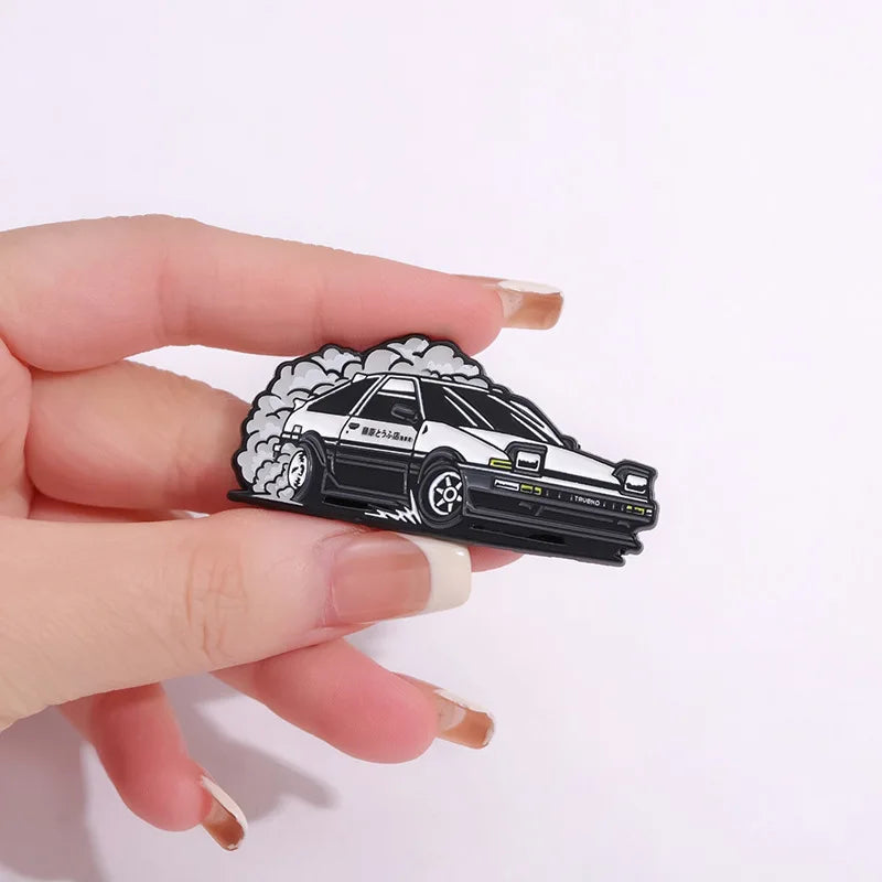 Trendy Cool Car Brooch Enamel Pins Japanese Anime Inspired Cartoon Brooches Lapel Metal Badge Clothes Jewelry Accessories Gift Qme