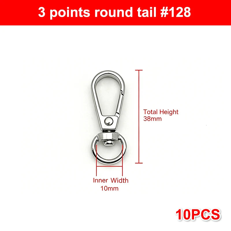 10Pcs Zinc Alloy Swivel Snap Hooks: Heavy Duty Rust-Proof DIY Connectors for Bag Making, Keychains, Lanyards & Crafting Needs Qme 1 Silver