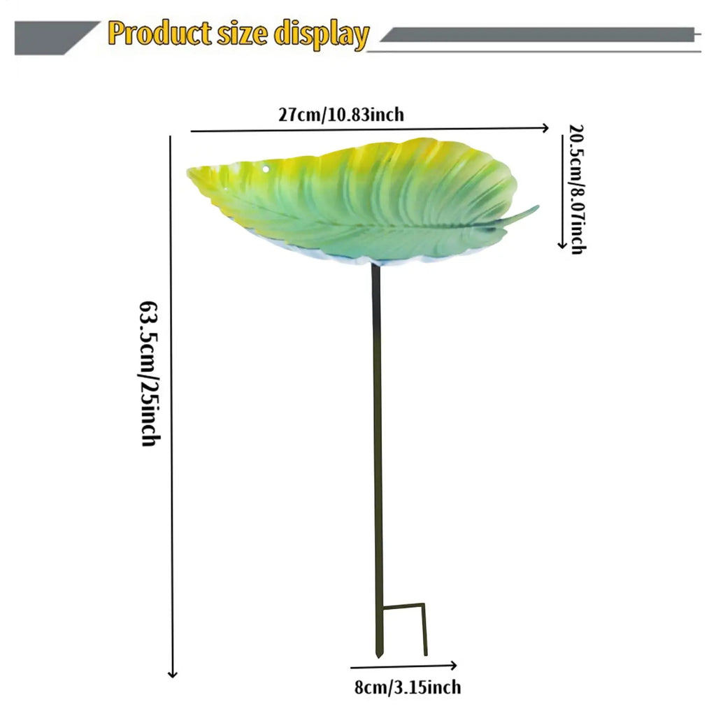 Outdoor Bird Bath Leaf Hummingbird Feeder Dish Bird Feeder Waterer For Garden Balcony Patio Backyard Lawn Porch Deck Qme