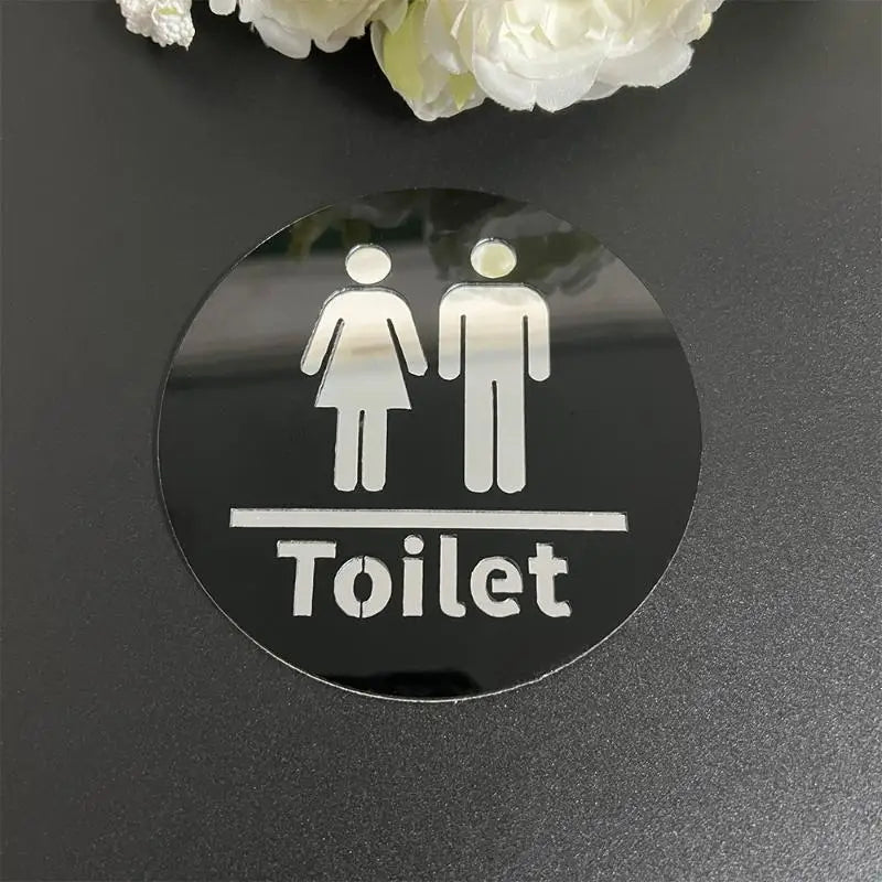 3.94-inch Acrylic Toilet Sign For Men And Women, Bathroom Identification, Round And Square Toilet Mirror Decals For Home Decor. Qme A3