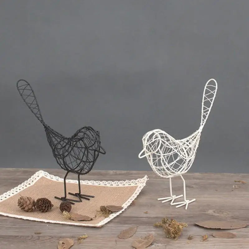 Minimalist Iron Hollowed Out Bird Creative Foyer Living Room Decoration Home Wine Cabinet Decor Metal Bird Desktop Decor Gift Qme
