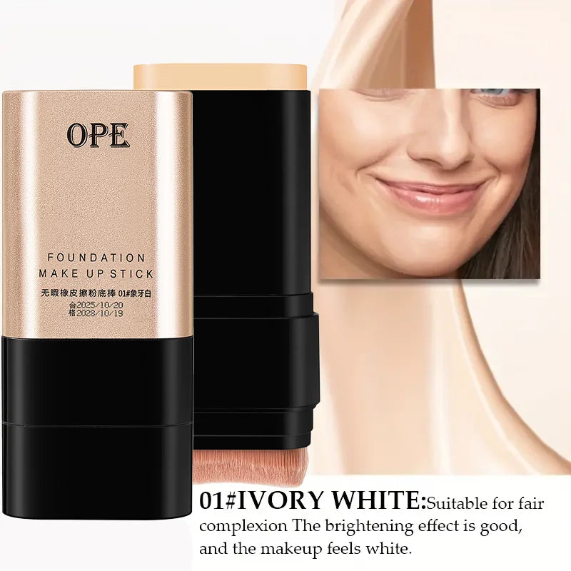 Foundation Stick Coverage Dual-ended Brush Hydrating Dewy Smooth Even Qme A3-17-01