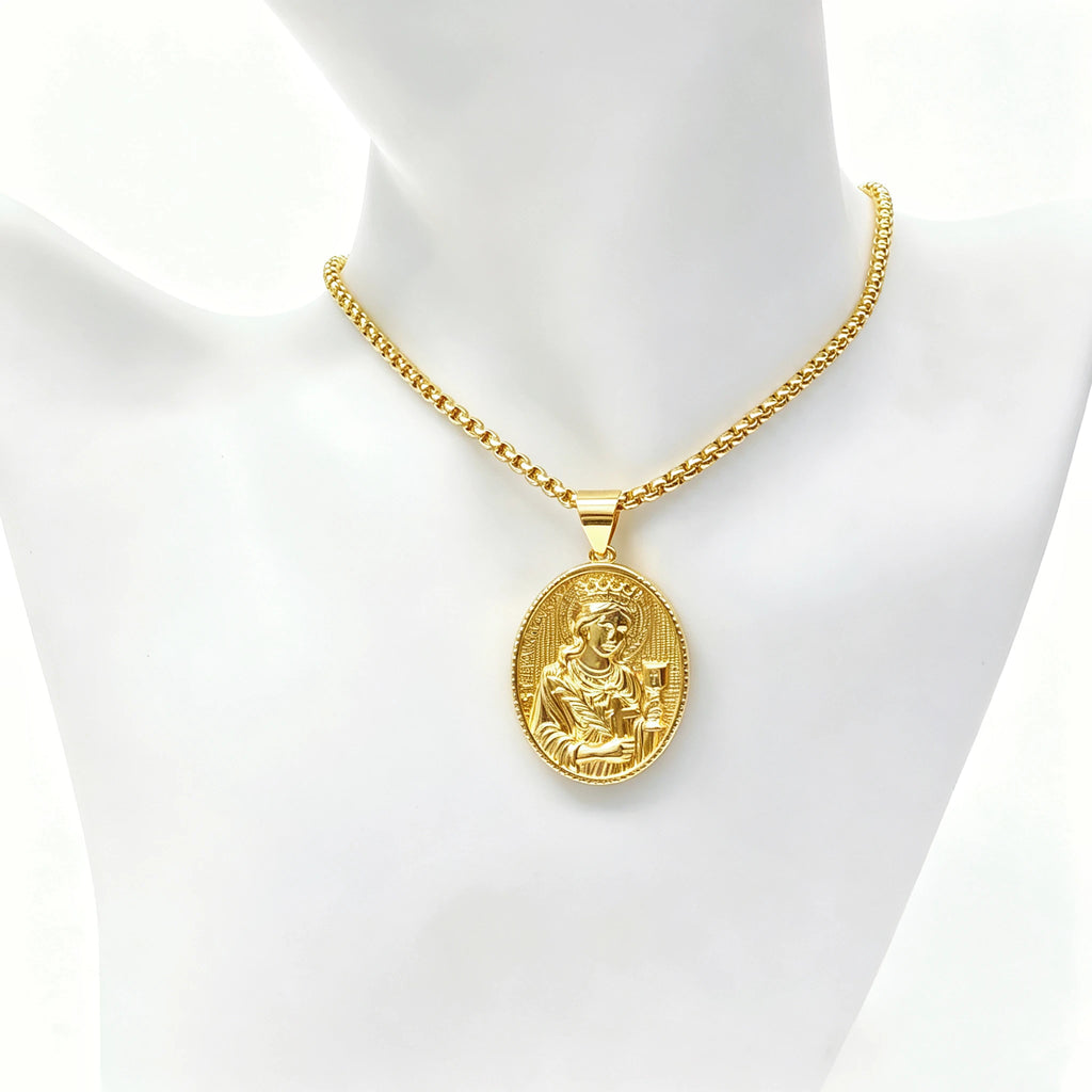Stainless Steel Chain Classic Christian Catholic Jesus Christ Our Lady of Guadalupe Necklace for Men Women Party Amulet Jewelry Qme