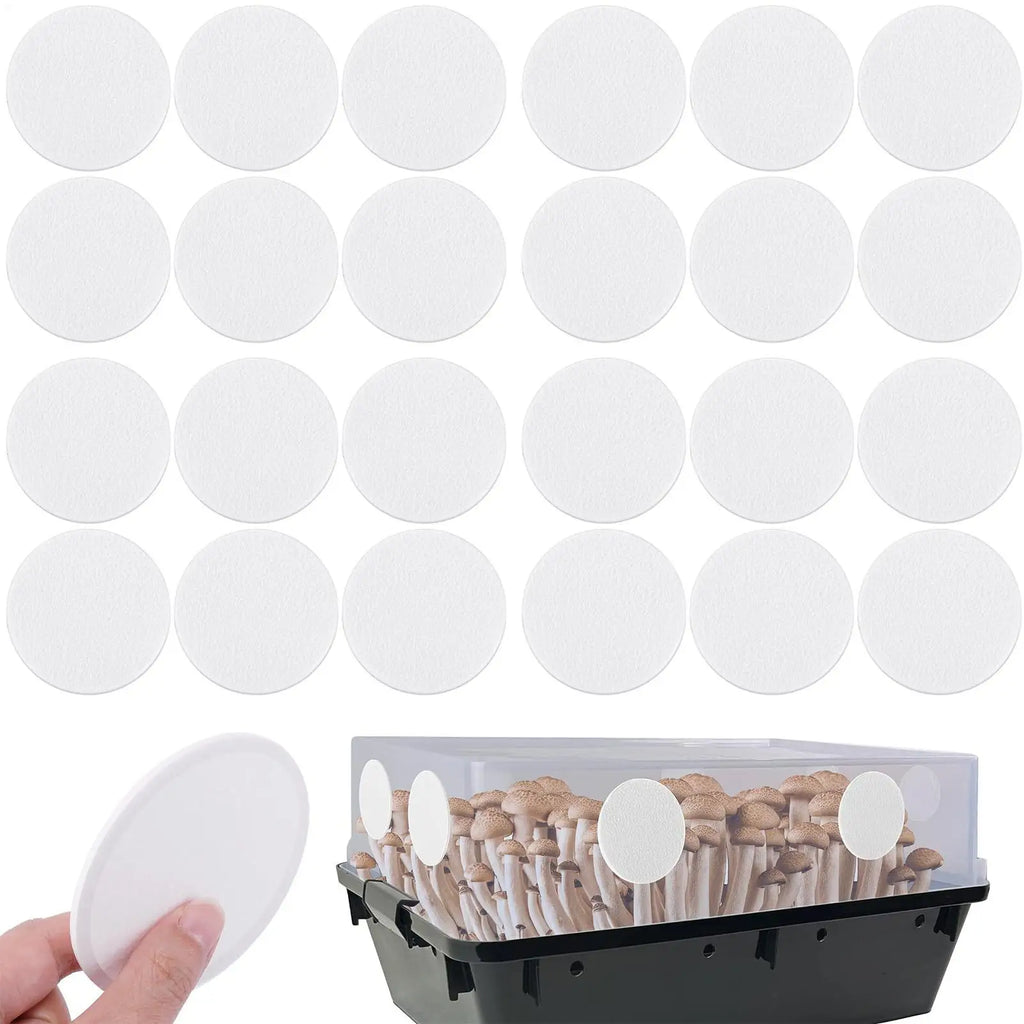 Mushroom Filter Discs 24X Mushroom Adhesive Filter Discs Cotton Pad Screen for Humidity Retention Moisture Preservation Indoor Qme