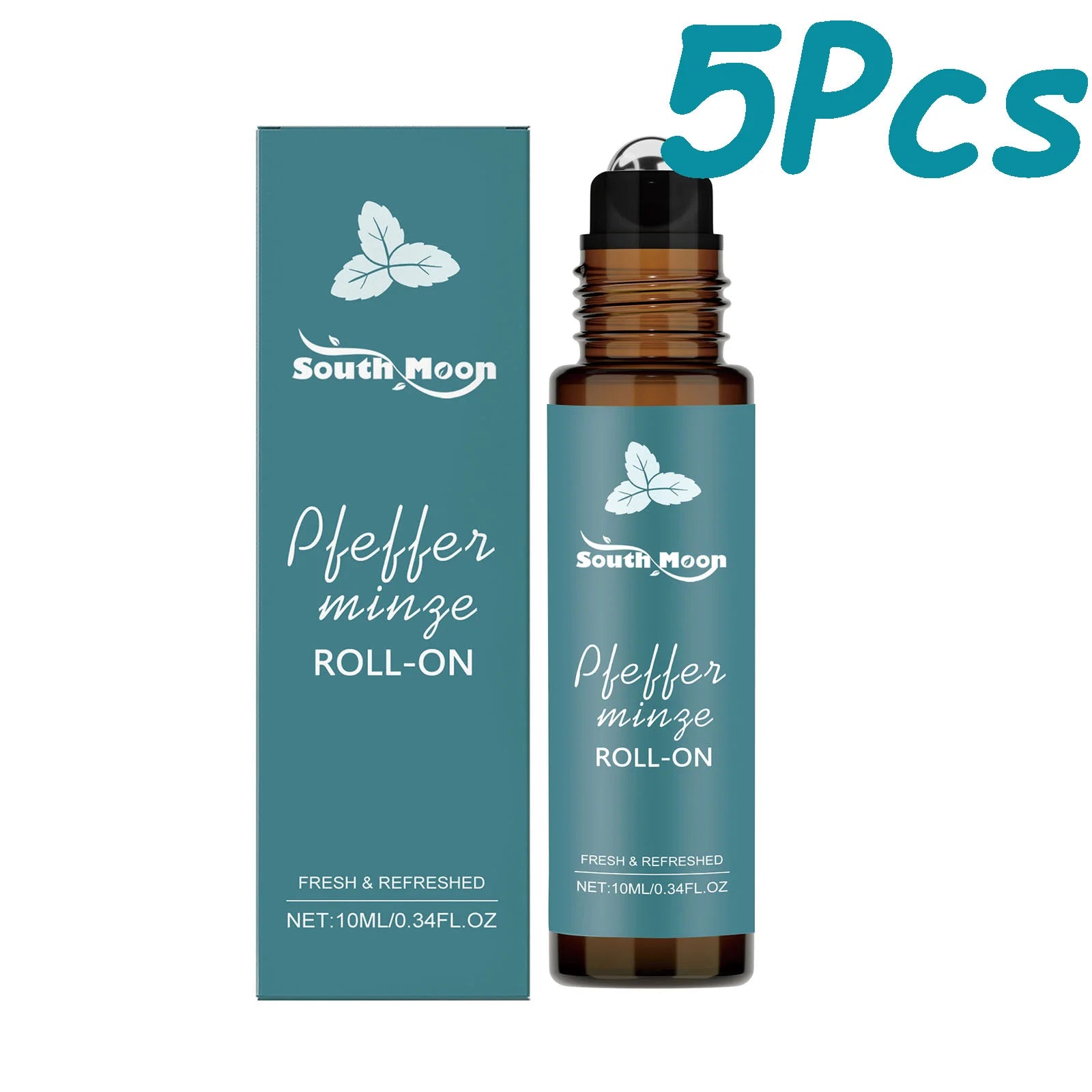 Peppermint Roller Essential Oils Portable Refreshing Fragrance Natural Comfort Massage Body Oils Roll On Relaxing Gift Women Men Qme 50ml Boxed 10ml