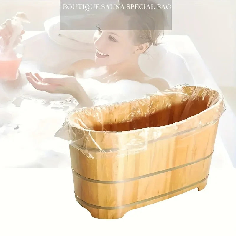 5 disposable portable bathtub covers lined with plastic bags for salon, home and hotel tubs Qme