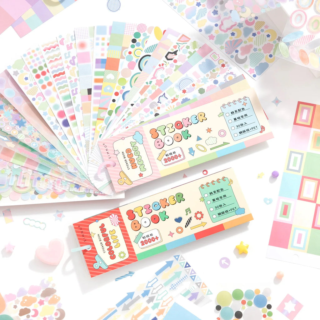 Retro Cartoon Die cut Stickers book 30/60 Sheets Aesthetic Decorative handmade Scrapbooking Kids Gift School Stationery Stickers Qme