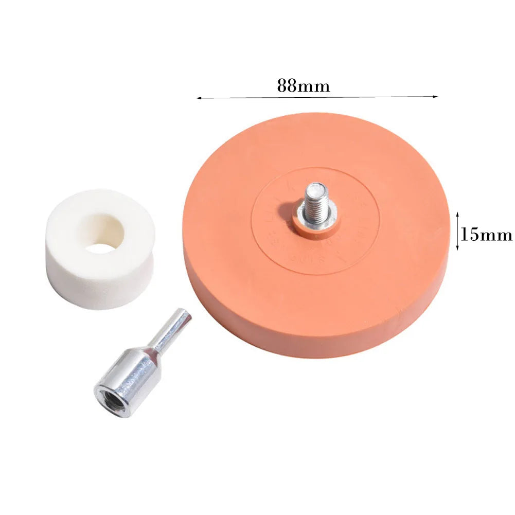 Car Eraser Wheel Adhesives Remover Rubber Wheel Stickers Decal Vinyl Tape Adhesives Remover Wheel Cleaning Tool Qme 88x15mm