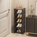 Simple Space Saving Shoe Rack Multi-Layer Shoe Shelf for Entryway & Dorm Room Home Storage Organizer for Slippers & Shoes Qme black 6 layers