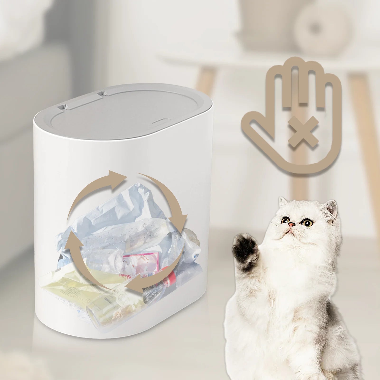 NEW Bathroom Trash Can With Lid Trash Bin Press Top Waste Basket Stylish Slim Garbage Can Compact Spaces Wastebasket For Kitchen Qme