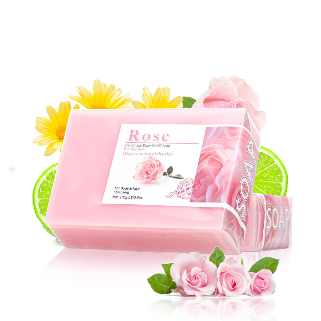 Handmade Rose Essential Oil Soap Olive Infused Skin Basic Cleaning Qme Default Title