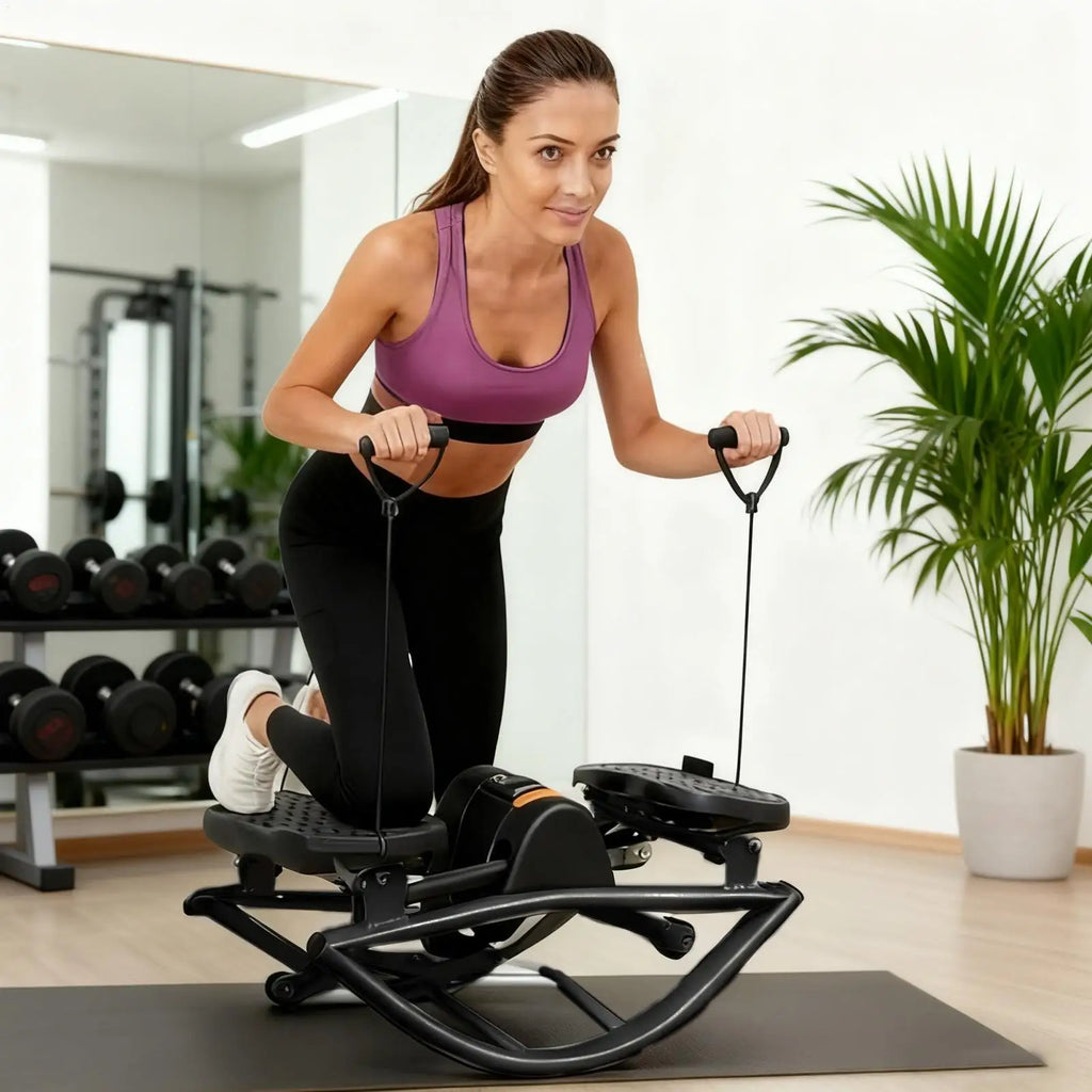Rock Stepper Exercise Equipment Portable Silent Lateral Stepper Machine for Home Apartment Dorm Office Gym Legs Abs Glutes Women Qme