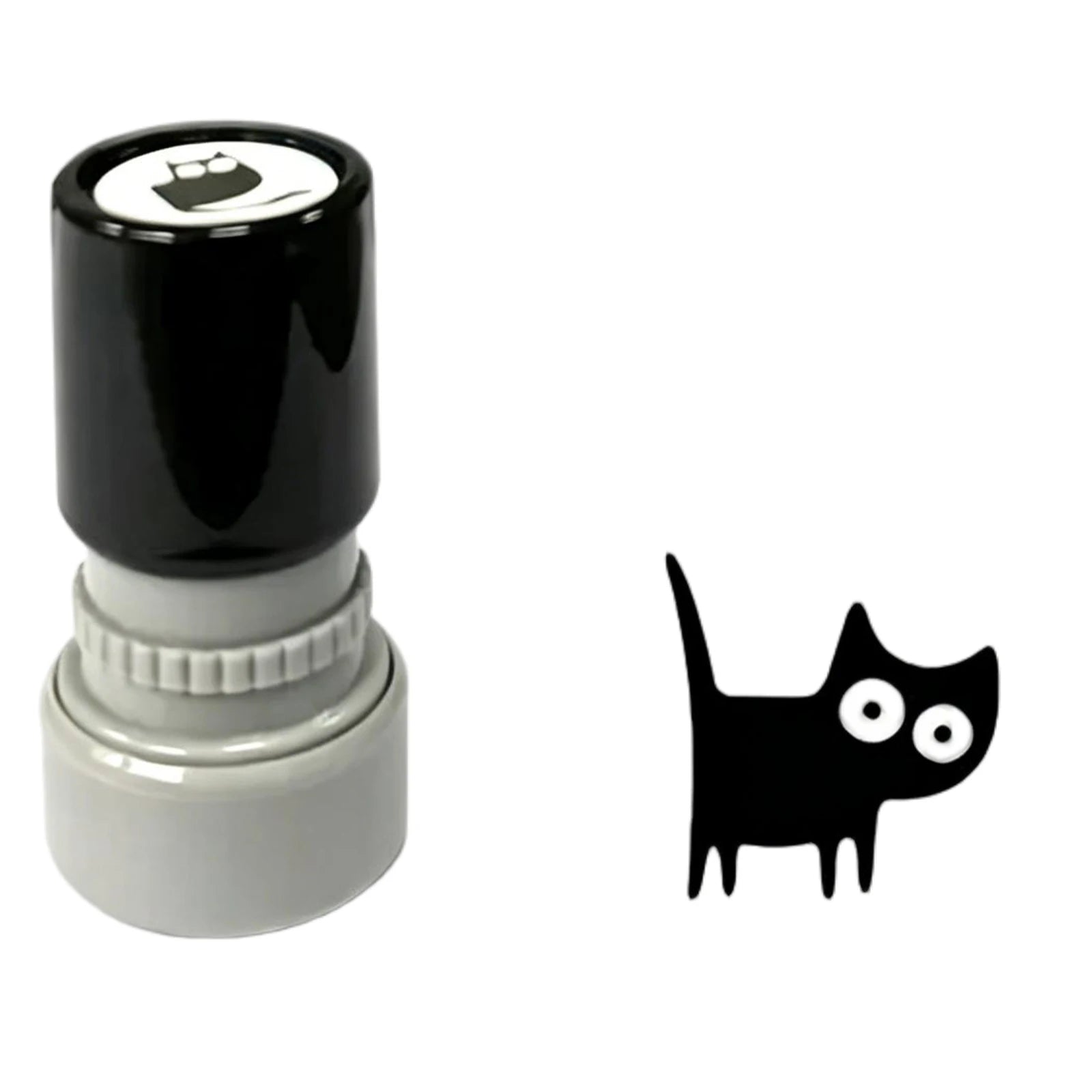 Cute Black Cat Pattern Self-Inking Stamp for Journaling Scrapbooking Planner Card Making Kids Art Projects DIY Decor Stationery Qme B