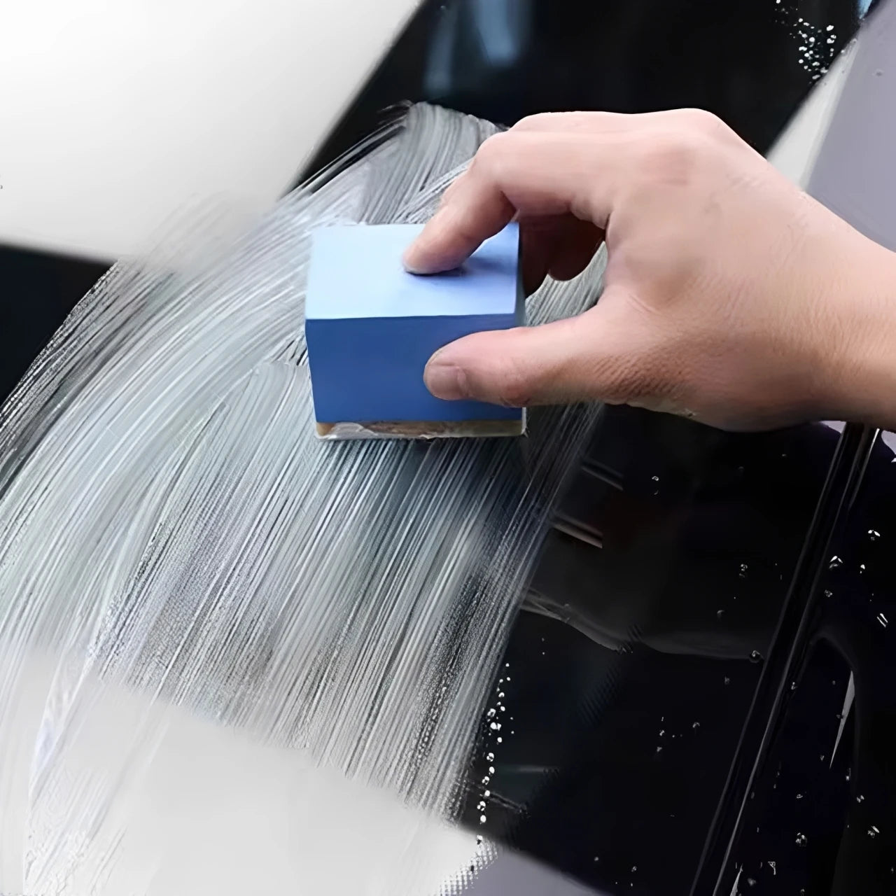 Car Glass Cleaning Sponge Wool Felt Brush Windshield Oil Film Qme