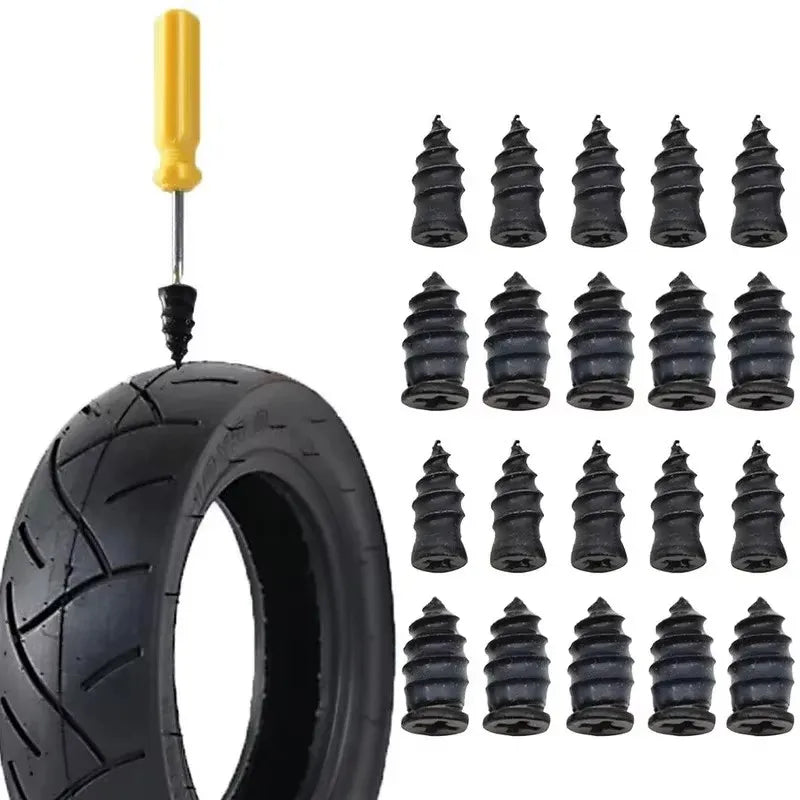 Car Motorcycle Bicycle Wheel Tire Repair Kit 10 Pack Rubber Nail Vacuum Tire Repair Nail Plug Puncture Repair Strip Seal Qme