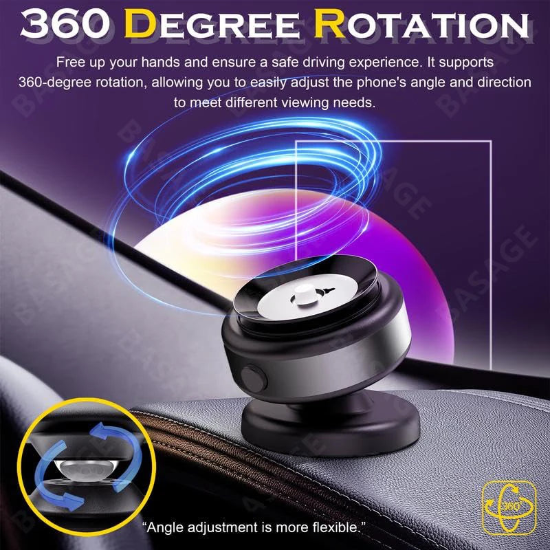 Car Magnetic Vacuum Adsorption Bracket 360 Degree Rotating Aluminum Alloy Mobile Phone Holder For 4.7-inch Or Above Smartphones Qme