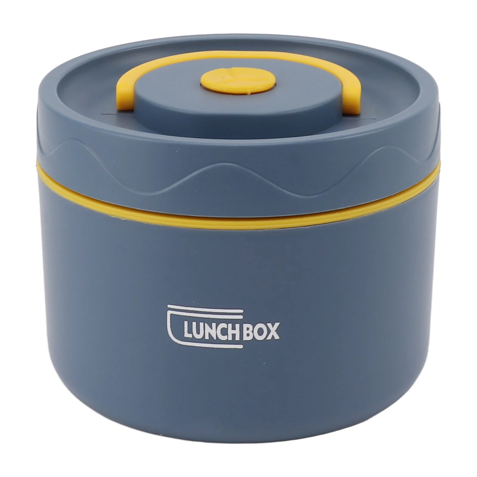 550ml Heat Insulation Cooker Thermal Cooking Pot Stainless Steel Double Layer Portable Round Shape Thermal Lunch Container Qme Royal Blue Microwave oven lunch