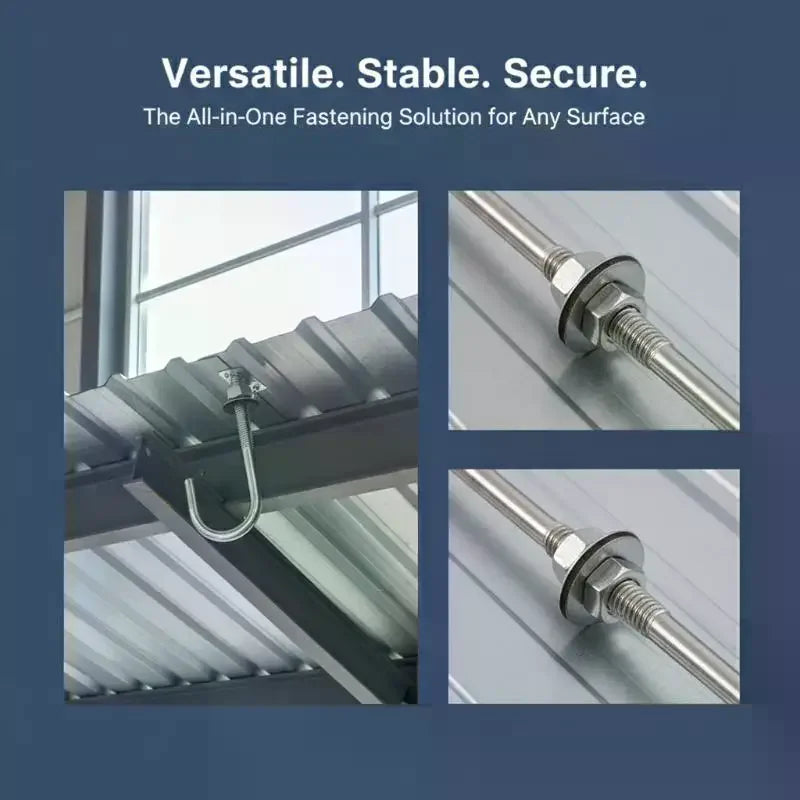 304 Stainless Steel M5 M6 L Hook Bolts With Matching Nuts Washers For Industrial Construction Home Hanging Qme