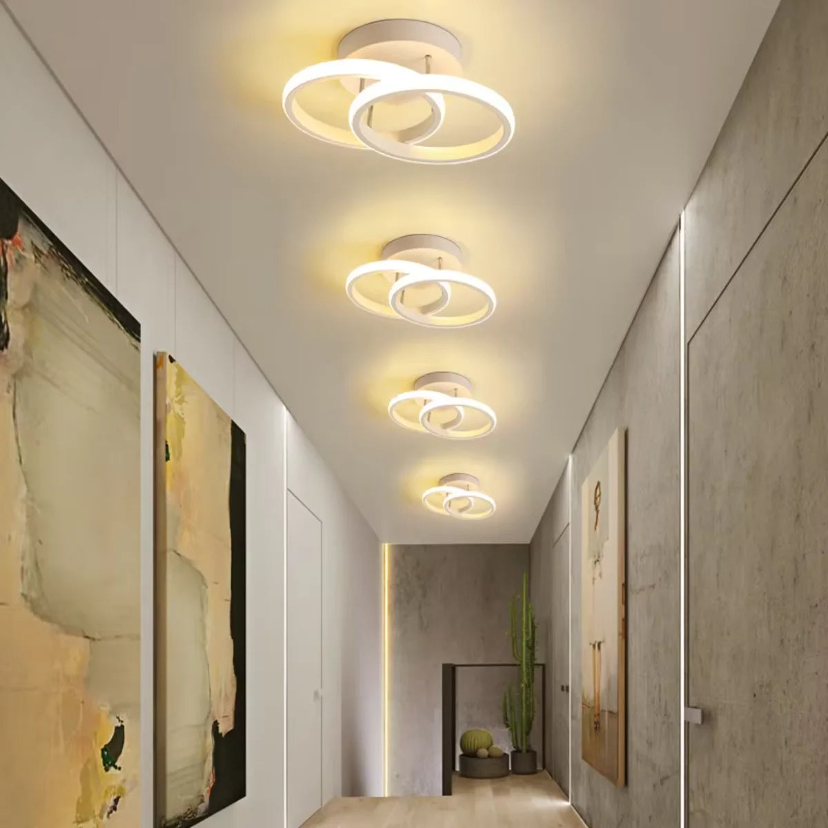 Household LED Ceiling Lamp Three Colors Lamp Modern Style Chandelier Bedroom Light Surface Installation 85-265V Dining Room Lamp Qme