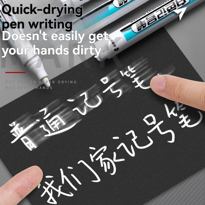 1/10/20Pcs White Permanent Paint Marker Pens 0.7/1.0/2.5mm Tip Waterproof for Glass Stone Metal Plastic Leather DIY Art Craft Qme