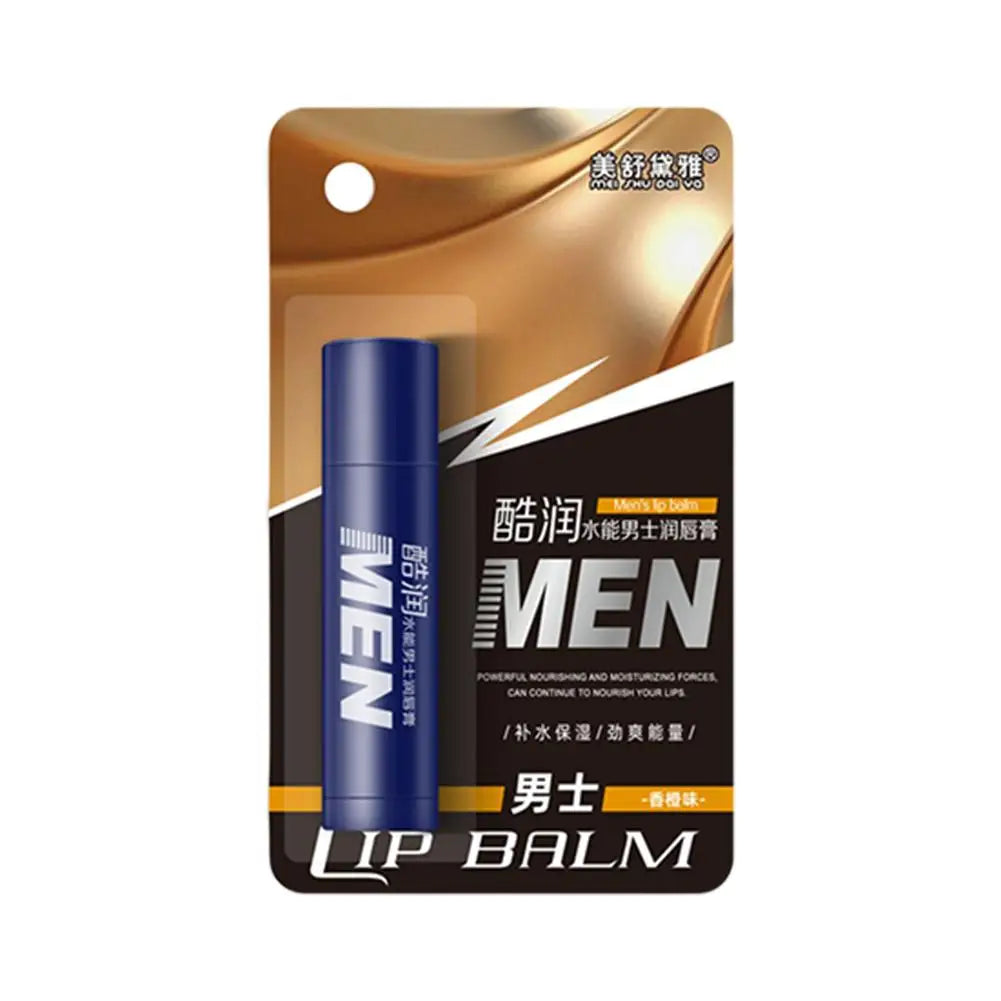 4 Flavors Hydrating Men's Lip Balm Vitamin E Mens Moisturizing Qme orange