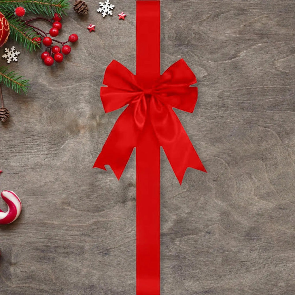 Christmas Bows Reusable Party Decorations Christmas Cabinet Door Red Ribbons Festival Bows for Entryways Walls Fences Trees Car Qme