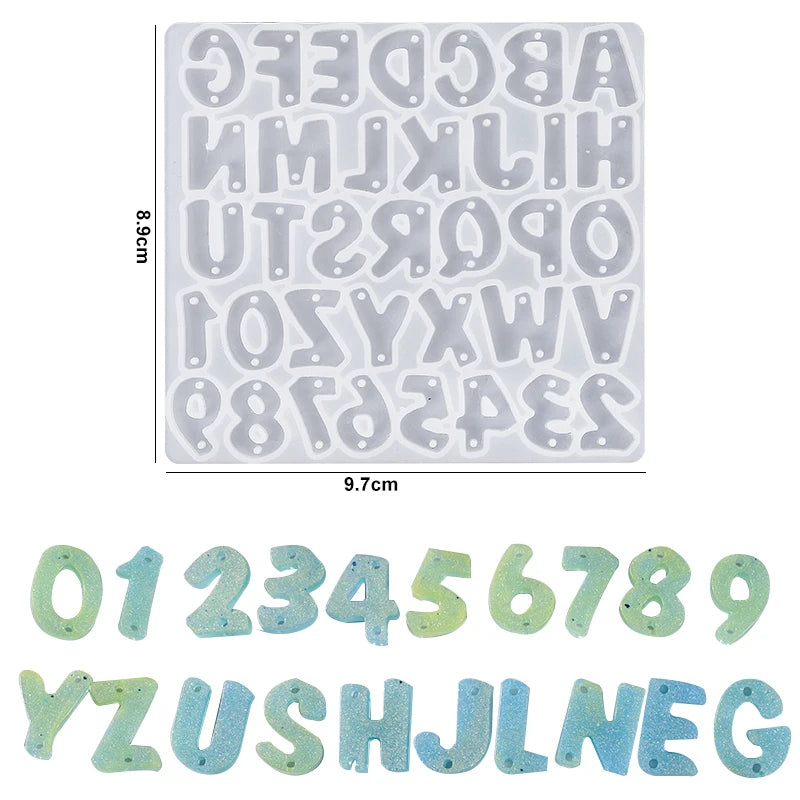 Alphabet Resin Silicone Mould Resin Letter Number Molds Alphabet Keychain Molds for DIY Keychain Jewelry Pendant Making Qme 1