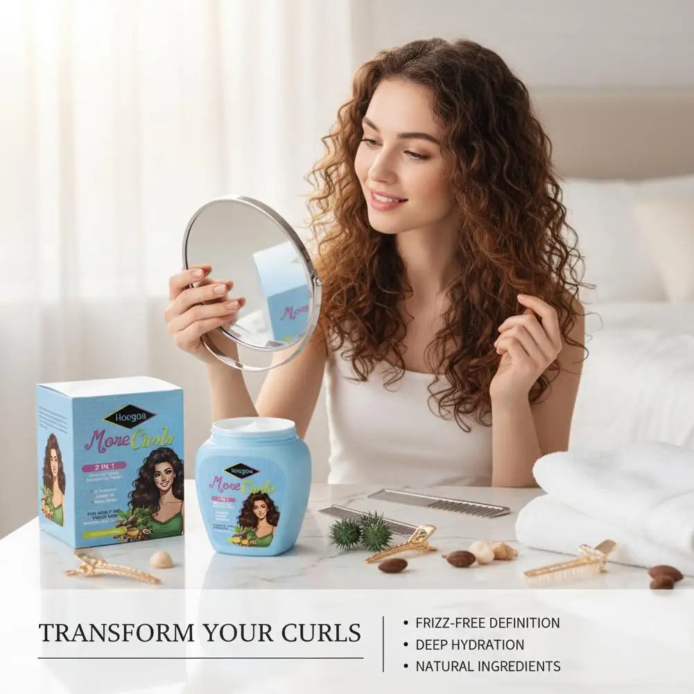 Leave-In Conditioner For Curl And Dry Hair Non-stick Hydrates Moisturize Shiny Nourishing Smoothing Anti-Frizz Care Cream Qme