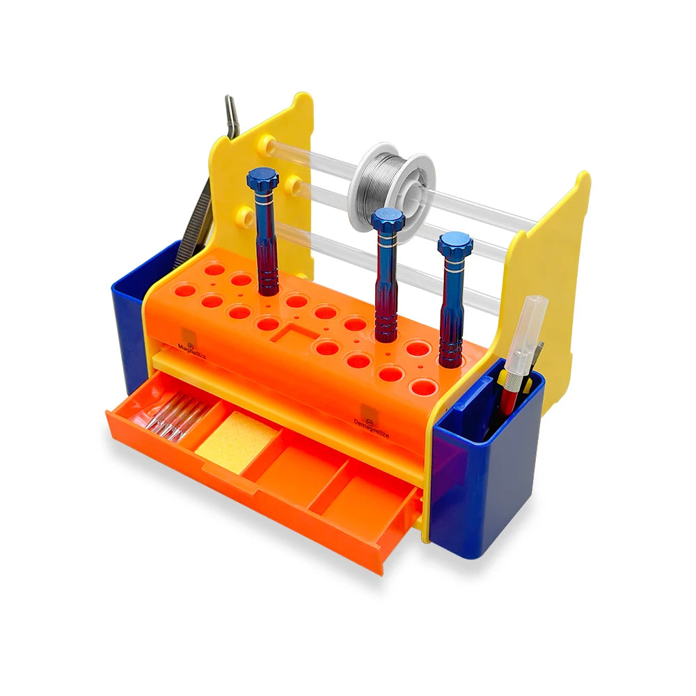 Multifunctional Maintenance Storage Box Desktop Screwdrivers Tweezers Qme
