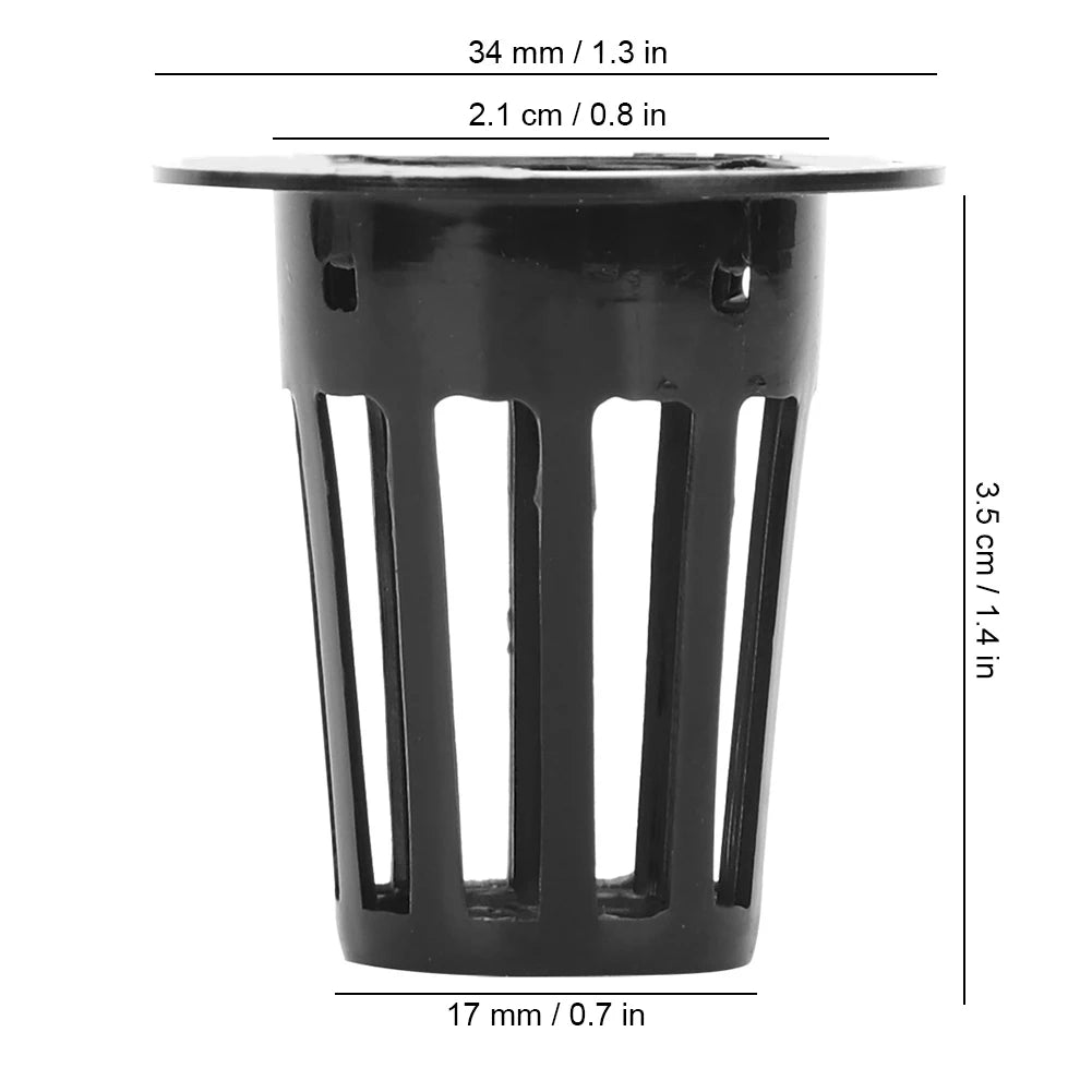 100Pcs Hydroponic Net Pots Greenhouse Mesh Plant Cups Soilless Cultivation Flower Growing Basket Nursery Planting Containers Qme