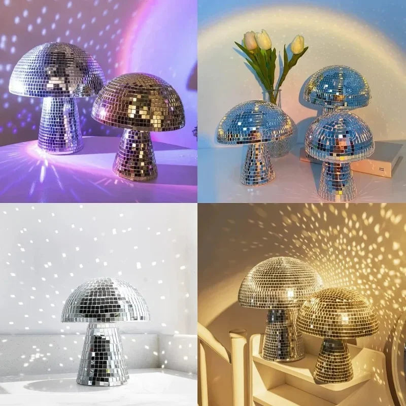 Mushroom Disco Ball Mirror Reflective Home Decoration Crafts Qme