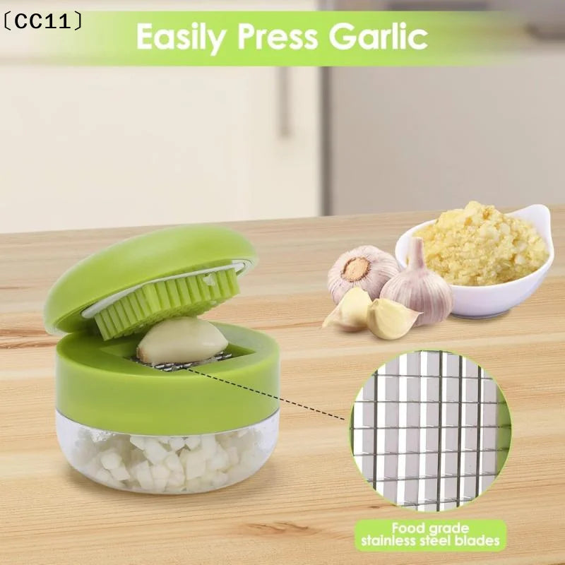Garlic Press Manual Mincer ABS Stainless Steel Slicer Handheld Ginger Qme Default Title