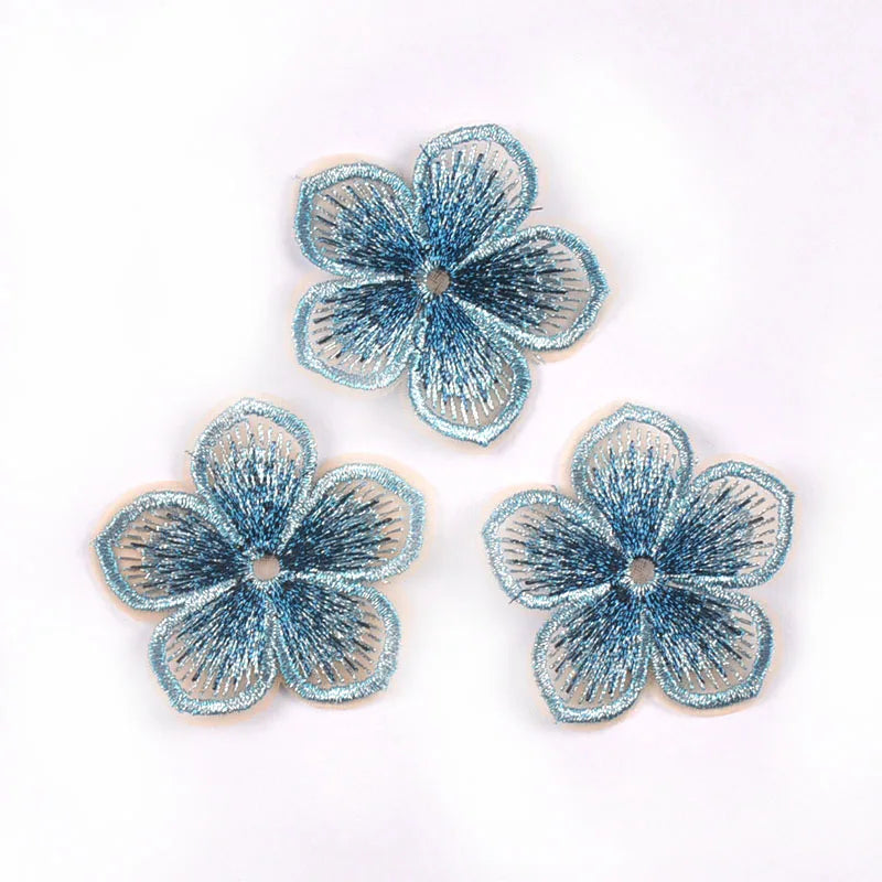 10pcs 4.5cm Big Flower Multicolor Lace Patches Embroidery Appliques For Sewing Clothes Accessories DIY Supplies Handmade Crafts Qme 4