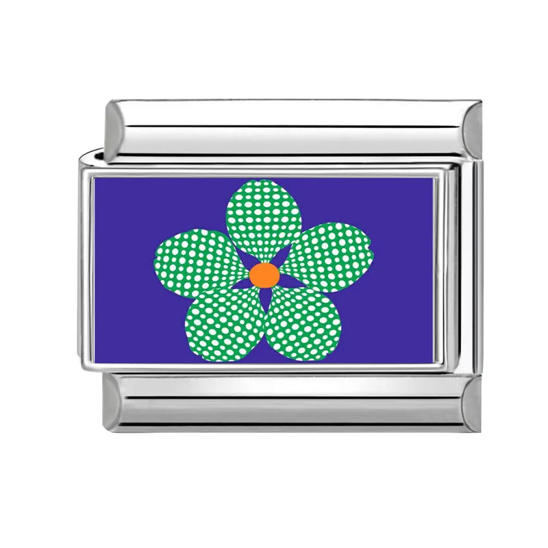 Fashion Personalized DIY Blue Italian Charm Bracelet Green Cactus