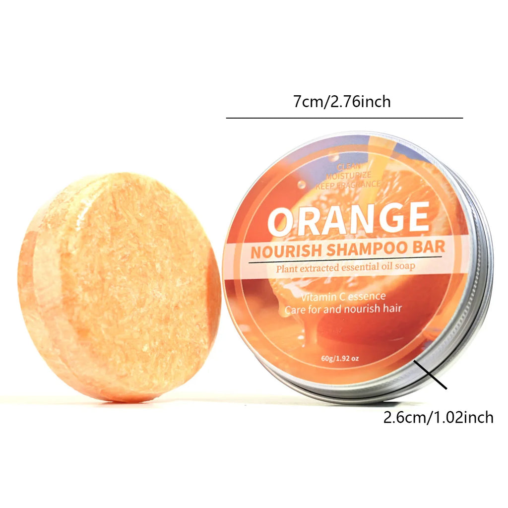 Sweet Orange Essential Oil Plant Shampoo Bar Deep Cleaning Soap Qme