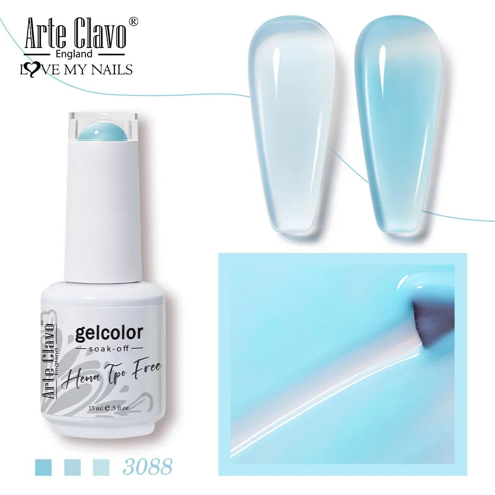 Arte Clavo Crystal Crushed Diamond Pink Blue Gel Nail Polish 2026