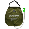 Pvc Water Wash Bag with Removable Hose Nozzle Foldable Travel Shower Water Bag for Camping Hiking Beach Outdoor Activities Qme Green