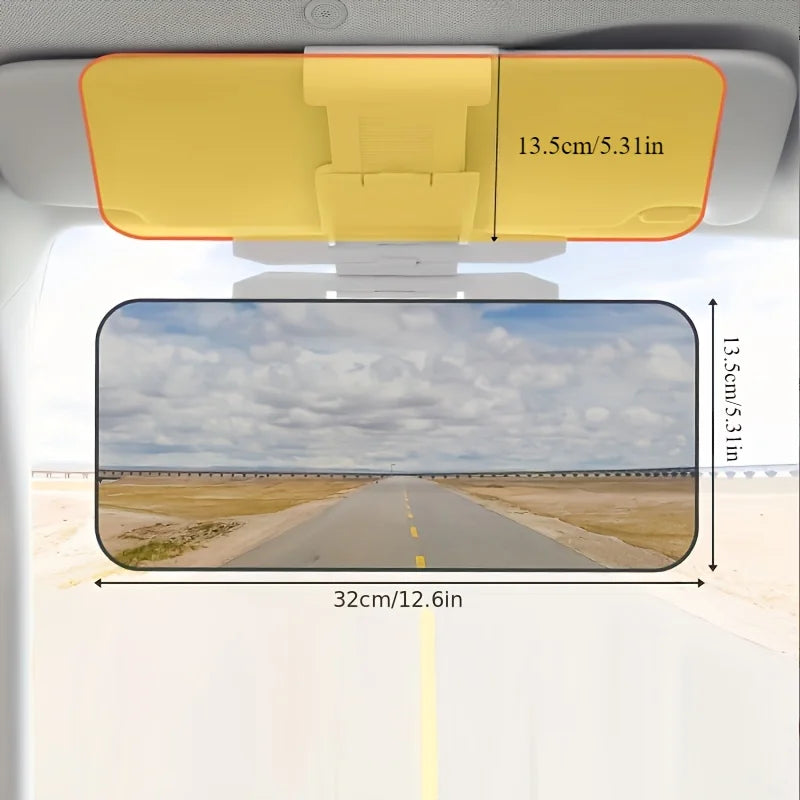 Car Day and Night Dual-use Anti-glare Mirror with Clip Sun Visor Protective Mirror Anti-strong Light Driver Seat Accessory Qme