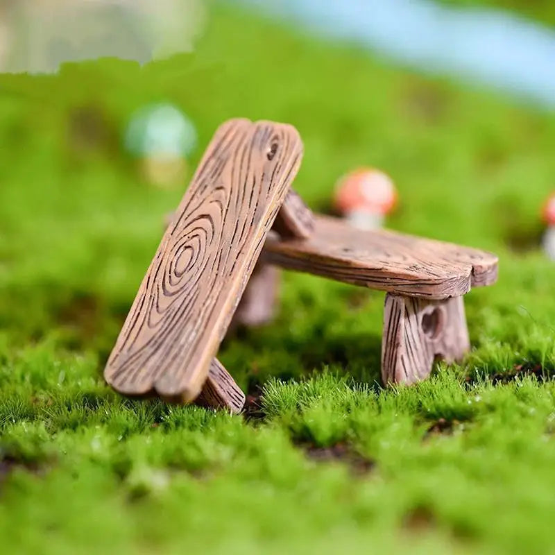 1 Mini Wooden Chair Pendant Moss Micro Landscape Couple Love Resin Qme