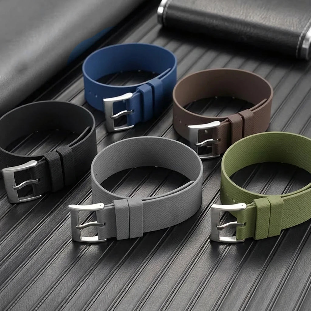 New Sports Fashion for One Piece FKM Watch Strap 20mm 21mm 22mm Rubber Watch Band Wristband for Seiko for Omega watch Qme