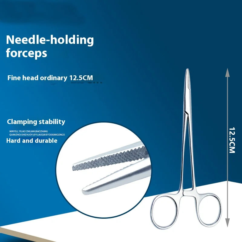 Medical Stainless Steel Needle Holding Forceps Gold Handle Thick Head Qme f