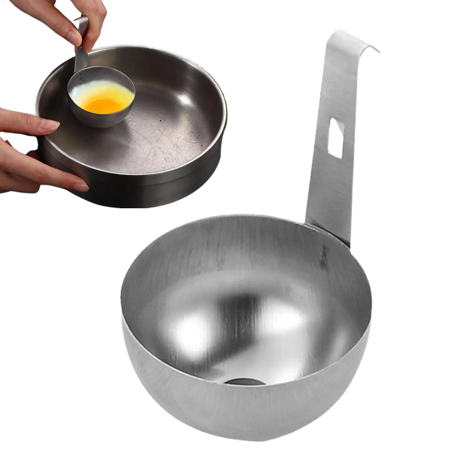 1PC Household Poached Egg Maker Hangable Stainless Steel Egg Poacher Round Nonstick Steamer Boiler For Kitchen Cooking Breakfast Qme