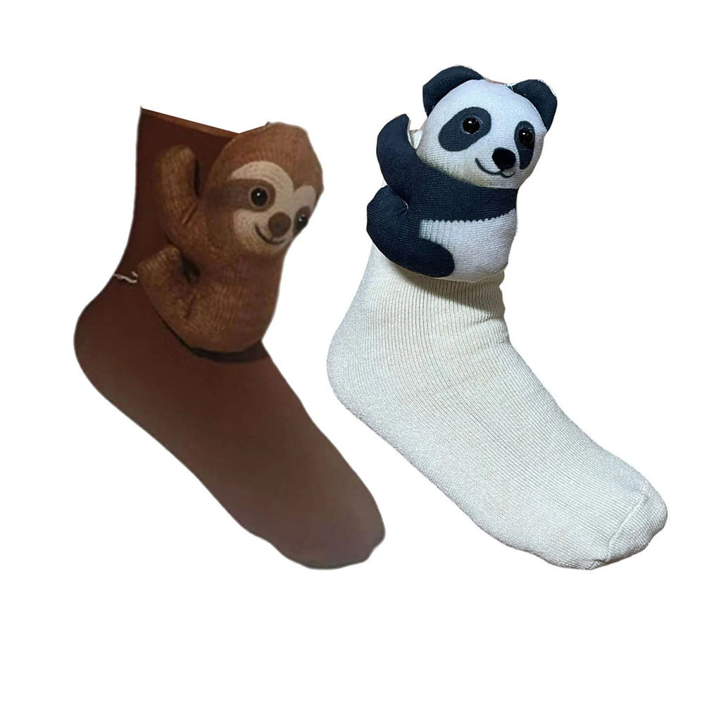Cute Cartoon Thermal Fluffy Slipper Socks Fall Winter Warm Women Short Cotton Home Sleeping Soft Non Slip Grip Cute Socks Qme