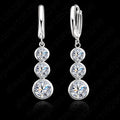 Top Quality Dangle Earrings For Female Shiny AAA Cubic Zirconia 925 Sterling Silver Color Jewelry Wedding Engagement Gift Pins Qme Default Title